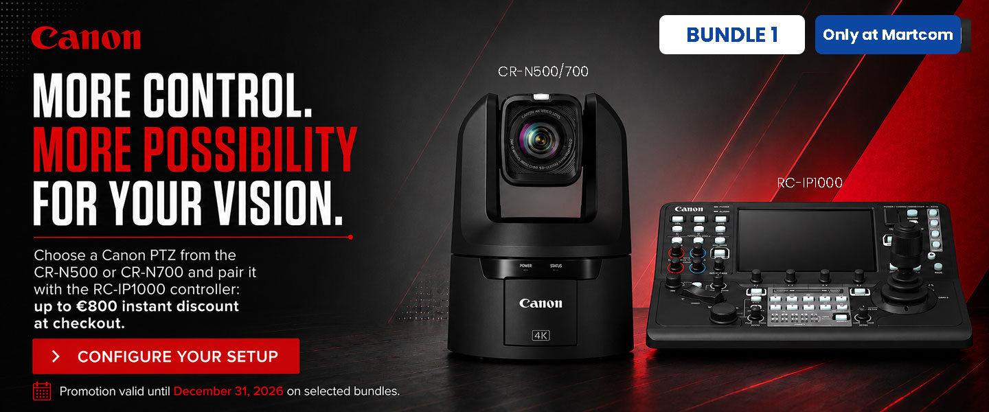 Canon Promo Bundle CR-N500 / CR-N700 + RC-IP1000 Controller 1440 x 600 ITA