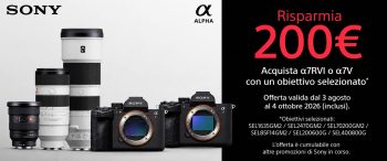 Sony bundle α7RVI / α7V + obiettivo selezionato 1440x600 ITA