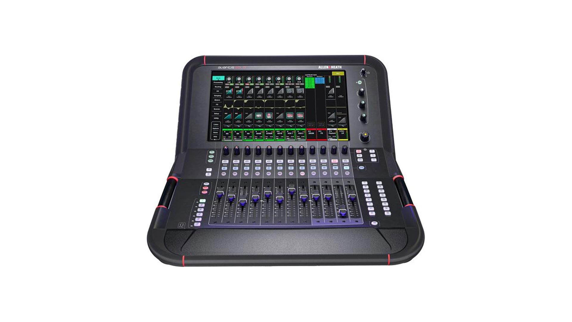 Mixer audio digitale compatto Allen & Heath AVANTIS SOLO con 12 Fader su 6 Layer Fpga interno 96Khz