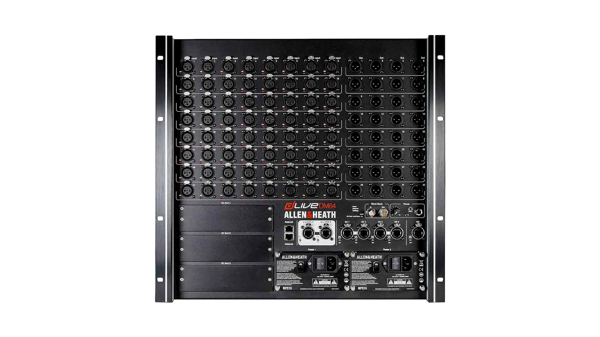 Allen & Heath DM64 dLive MixRack audio mixer 64×32 I/O