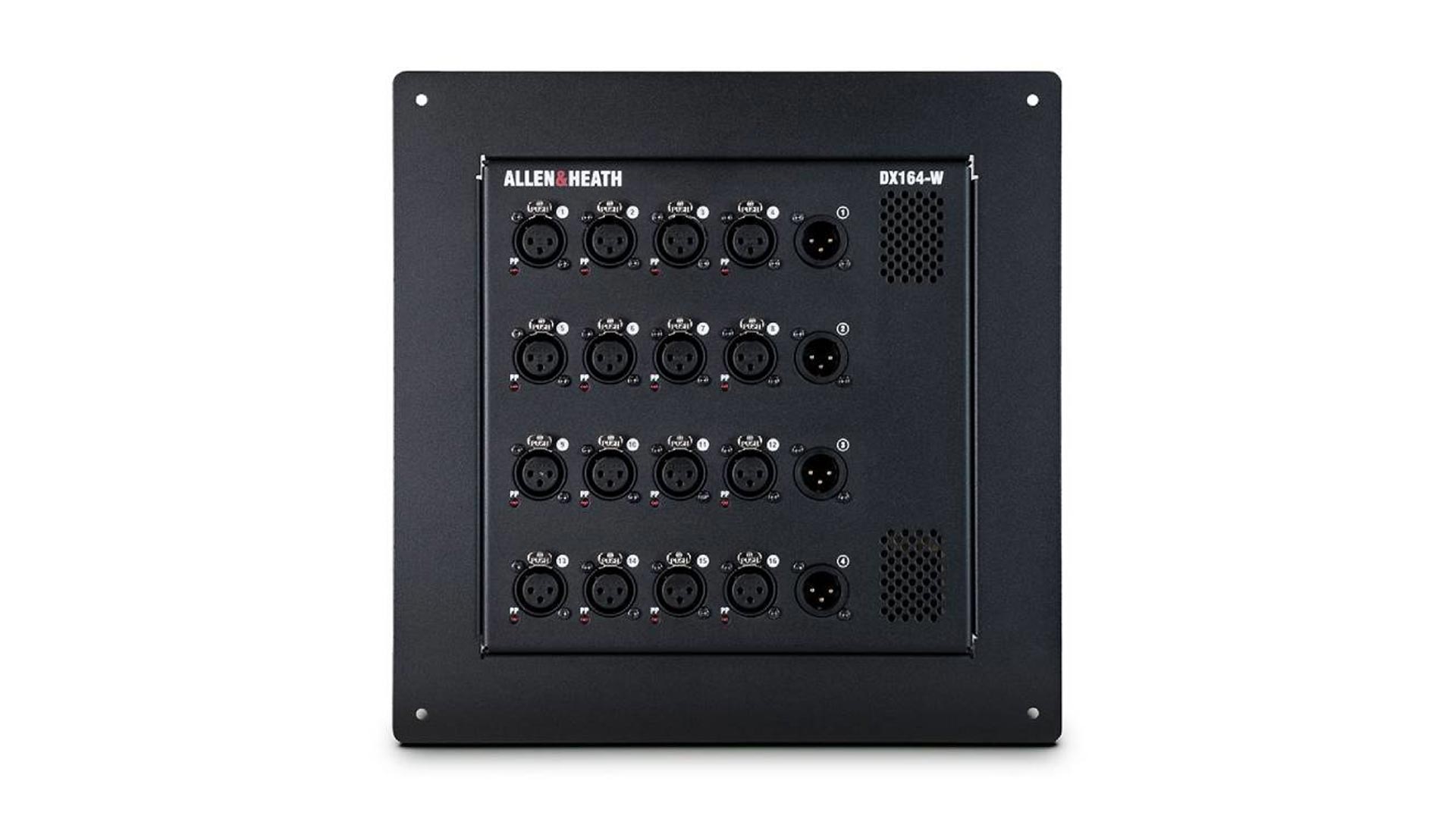 Espansore audio Allen & Heath DX164-W 16x4 I/O montabile a parete per mixer SQ, AHM, Avantis e dLive