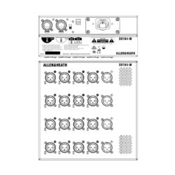 Espansore audio Allen & Heath DX164W 16x4 I/O montabile a parete per mixer SQ, AHM, Avantis e dLive