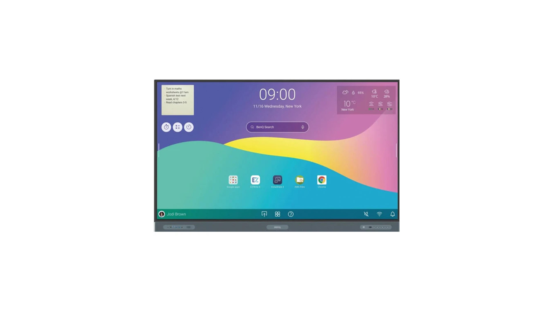 BenQ RP6504 Board PRO Whiteboard Interattiva 4K UHD Da 65 450 Nit A Parete Con Schermo Touch
