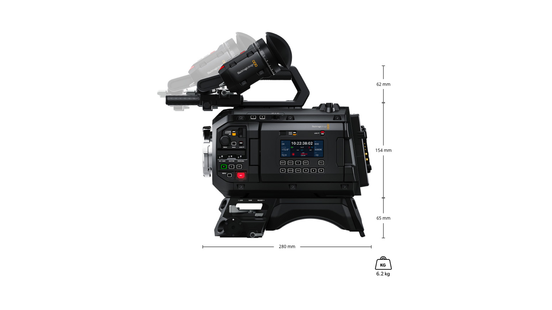 Blackmagic URSA Cine 12K LF con EVF Viewfinder - Videocamera Full Frame con Kit di montaggio EVF