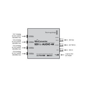 CONVMCSAUD4K_BLACKMAGIC_Mini Convertitore SDI a audio 4K per mixer audio, deck broadcast analogici e monitor