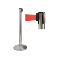 BRD_0009_BROWDYTECH_Colonnina segnapercorso con nastro retrattile 5m - Argento/Rosso