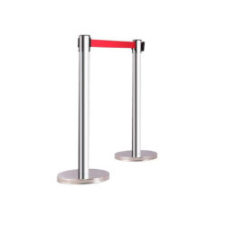 BRD_0009_BROWDYTECH_Colonnina segnapercorso con nastro retrattile 5m - Argento/Rosso