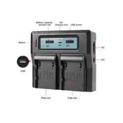 BRD_DCLCDBPA_Browdytech_Caricabatterie doppio con batteria BP-A60 per Canon C300 Mark II, C200 e C200B