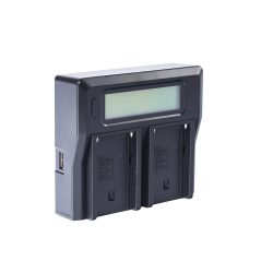 Caricabatterie doppio DC-LCD per batterie Sony NP-F