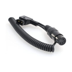 BRD_DTAP-XLR-4PF_Browdytech_Cavo di alimentazione a spirale da D-tap maschio a XLR 4 pin femmina per videocamere