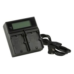 Dual charger for LP-E6 batteries compatible with Canon