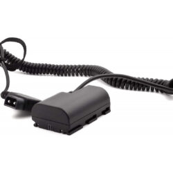 Batteria falsa PL-E6 per Canon con cavo di alimentazione a spirale D-Tap