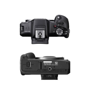 Fotocamera mirrorless Canon EOS R100 con obiettivo RF-S 18-45mm F4.5-6.3 IS STM