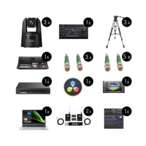 Kit professionale Service Video Regia Audio con Canon PTZ CR-N700 per eventi live e studi
