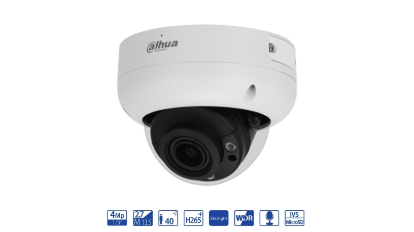Dahua Dome IP da 4MP 2.7-13.5mm con AI WizSense - telecamera di videosorveglianza IPC-HDBW3441R-ZS-S2