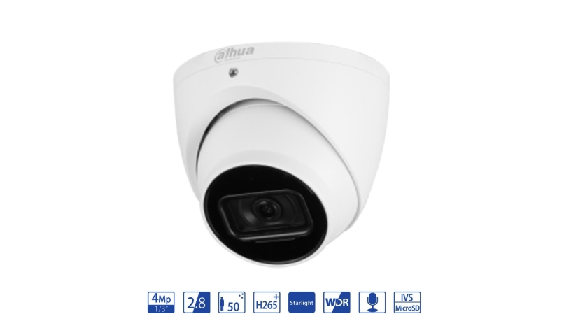 Dahua Eyeball IP da 4MP 2.8mm con AI WizSense - telecamera di videosorveglianza IPC-HDW3441EM-S-S2