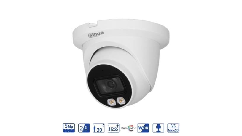 Dahua Eyeball IP da 5MP 2.8mm con AI WizSense - telecamera di videosorveglianza IPC-HDW3549TM-AS-LED