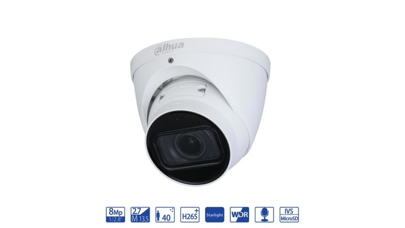 Dahua Eyeball IP da 8MP 2.7-13.5mm con AI WizSense - telecamera di videosorveglianza IPC-HDW3841T-ZS-S2