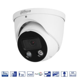 Dahua Eyeball IP da 8MP 2.8mm con AI WizSense - telecamera di videosorveglianza IPC-HDW3849H-AS-PV-S4