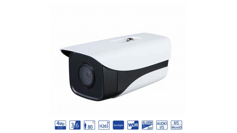 Dahua Bullet IP da 4MP 3.6mm con AI WizSense - telecamera di videosorveglianza IPC-HFW3441M-AS-I2