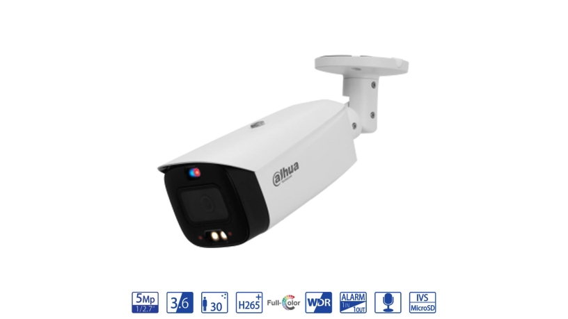 Dahua Bullet IP da 5MP 3.6mm con AI WizSense - telecamera di videosorveglianza IPC-HFW3549T1-AS-PV-S4