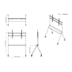 PKC-MS0A_Dahua_Supporto mobile con rotelle per whiteboard interattiva Dahua da 65 / 75" - argento