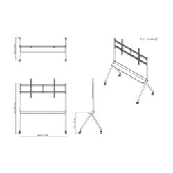 PKC-MS1A_Dahua_Supporto mobile con rotelle per whiteboard interattiva Dahua da 86" / 98" - argento