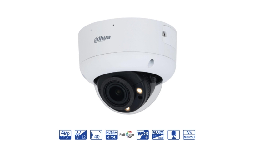 Dahua Dome IP da 4MP 2.7-12mm con AI WizMind - telecamera di videosorveglianza IPC-HDBW5449R1-ZE-LED