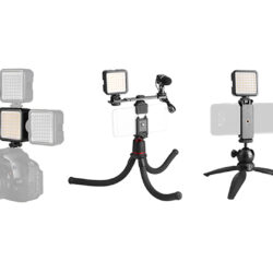 Luce LED portatile E-image E-8 per fotografia e video