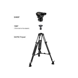 EG03A3 Kit treppiede video e testa fluida per telecamere e fotocamere con portata fino a 5 kg