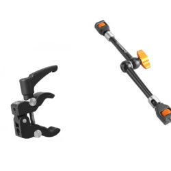 E-image EI-A77K microbrazo con pinza para monitor y accesorios