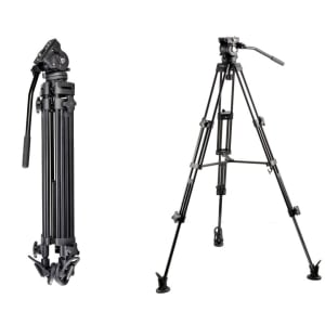 EI7060AA Kit treppiedevideo e testa fluida per telecamere e fotocamere con portata fino a 7 kg