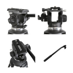 EK610-Kit-treppiede-video-e-testa-fluida-per-telecamere-e-fotocamere-con-portata-fino-a-8-kg