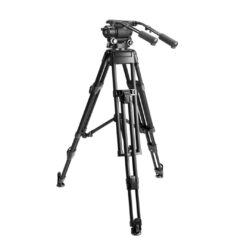Kit treppiede video e testa fluida E-image MOTUS32 per telecamere Blackmagic, Sony e Panasonic