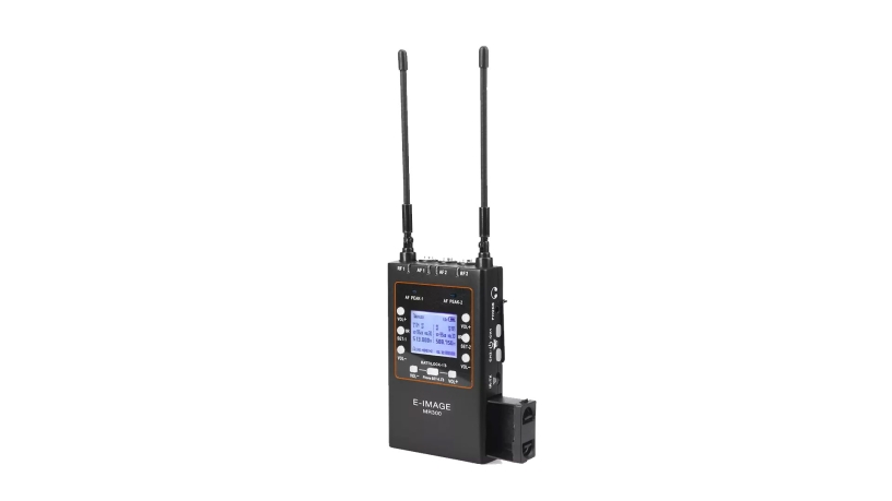 Ricevitore portatile UHF/PLL E-Image MR-300 a doppio canale