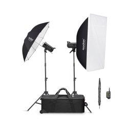 Godox Kit 2 Luci LED SK-400 II V da 400Ws con parabola ombrelli softbox e stativi