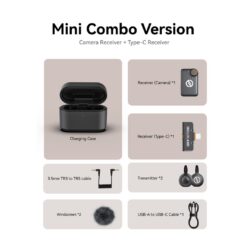 Hollyland Lark M2S Mini Combo microfono wireless con ricevitori Camera + USB-C RX