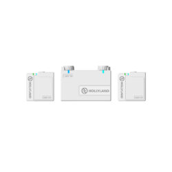 Hollyland LARK 150 Duo sistema microfonico wireless con 2 trasmettitori e ricevitore – Bianco