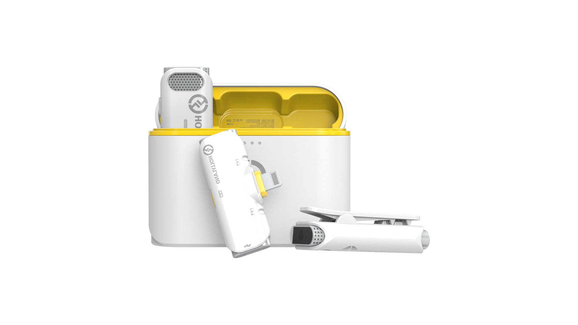 Hollyland Lark C1 duo sistema microfonico wireless con 2 trasmettitori e ricevitore - bianco