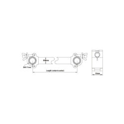 KCP-802-DP_Kupo_Kupo KCP-802-DP asta 50 cm con 2 ganci aliscaff paralleli