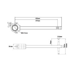 KCP-808_Kupo_Braccio con perno e ricevitore 5/8" Kupo KCP-808 per tubi 48-51mm_01