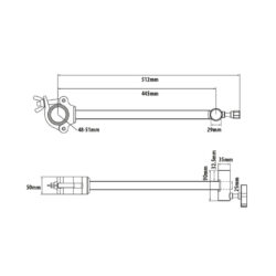 KCP-809_Kupo_Braccio con ricevitore 5/8" Kupo KCP-809 per tubi 48-51mm