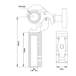 KCP-841_KUPO_Morsetto clamp Kupo KCP-841 con manopola a T e adattatore universale rapido