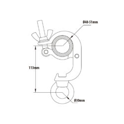 KCP-843_KUPO_Morsetto Kupo KCP-843 con anello M12 per tubi 48-51mm