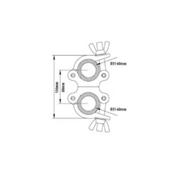 KCP-858B_KUPO_Doppio gancio aliscaff Slim Kupo KCP-858B per tubi 51-60mm e 51-60mm - Nero