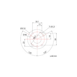 KS_427_KupoPiastra rotonda Kupo KS-427 con testa a sfera e vite 1/4" maschio