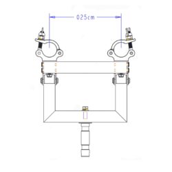 Adattatore girevole Kupo KCP-835D con 4 ganci aliscaff per tubi 48 - 51 mm e americane