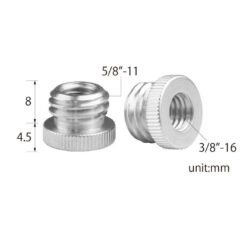 Adattatore a vite Kupo KS-908 filettata da 3/8“ - 16 a 5/8” - 11 per treppiede - set da 2