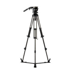 HS-150C_Kit treppiede Libec HS-150C con doppia testa e base a scatto - spreader alla base e tubo in carbonio