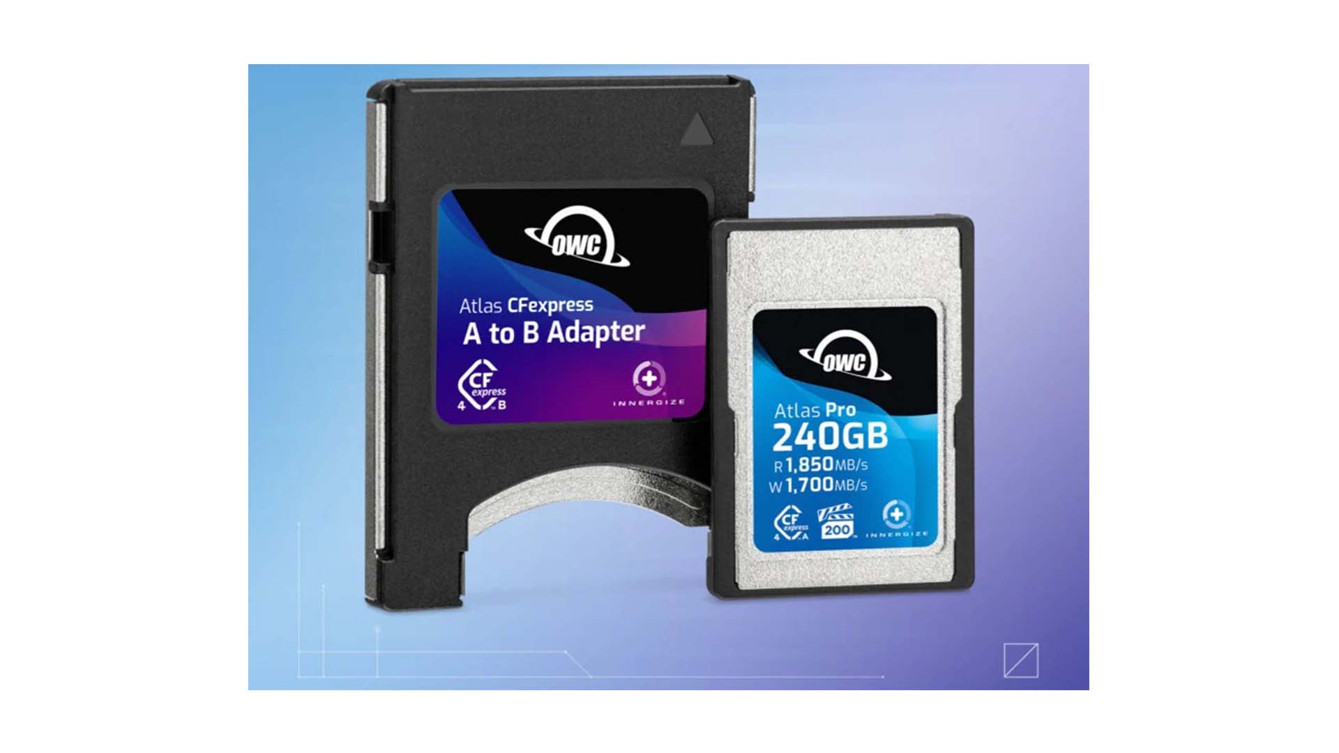 OWC Atlas Pro 240 GB - Scheda di memoria CFexpress 4.0 Type A + Adattatore Type B